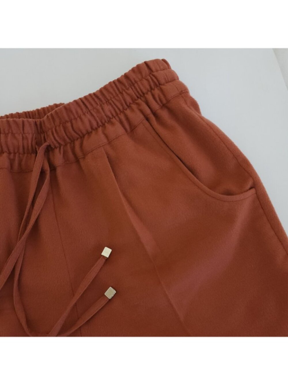 Kiton Cashmere Trousers Drawstring Ankle Pants Sz 42 Italy Orange - Picture 13 of 16